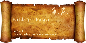 Halápi Petra névjegykártya