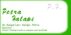 petra halapi business card