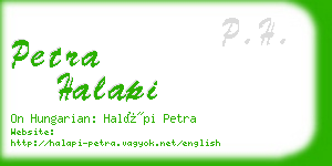 petra halapi business card